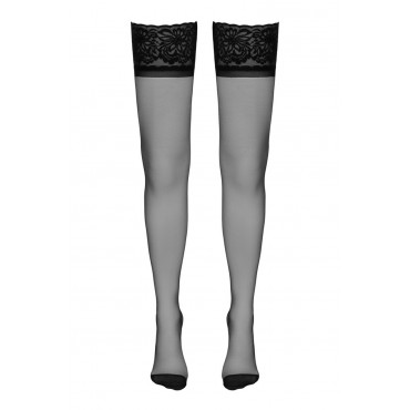 Bas autofixants couture noir 1 - Cotelli Legwear