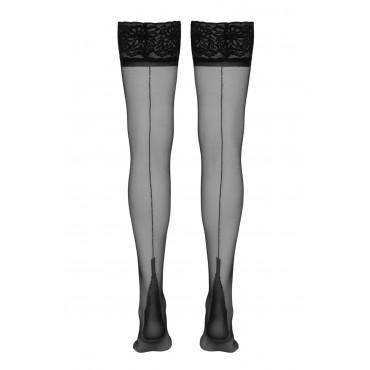 Bas autofixants couture noir 1 - Cotelli Legwear