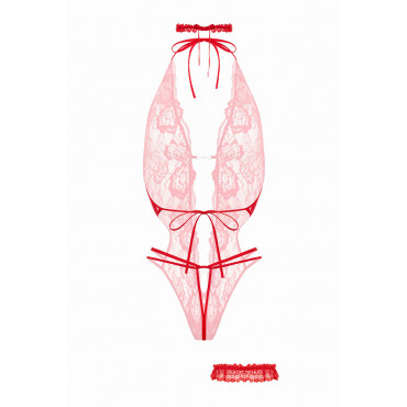 Ensemble body ouvert Renee rouge - Christine