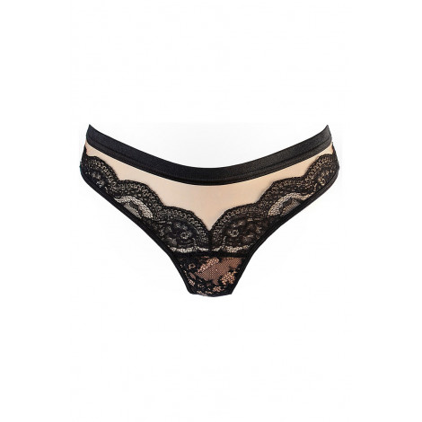 String tulle et dentelle noir V-10718 - Axami